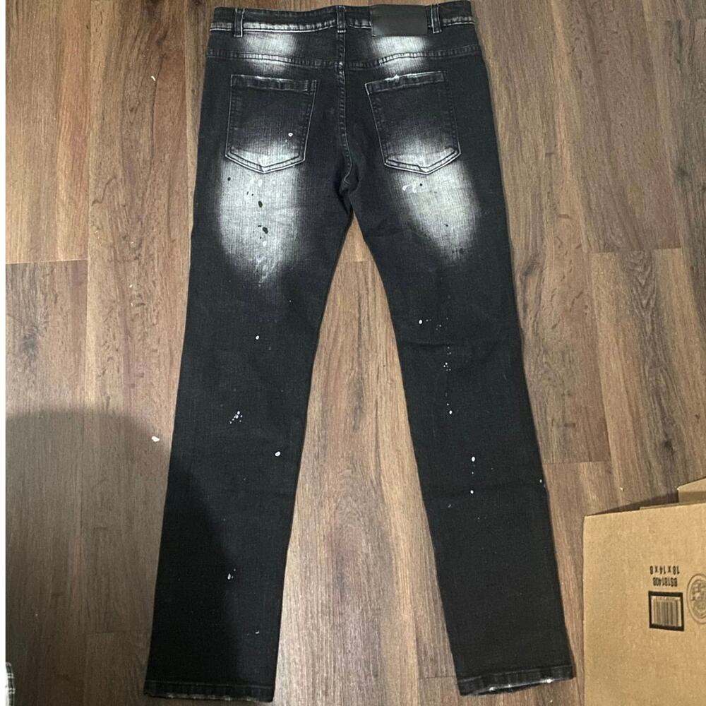 Dsquared 2 Black with White Fade Paint Skinny Jeans - Picture 2 of 6